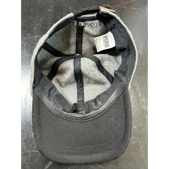 Victorias Secret- PINK- Gray Black- Logo- Wool Baseball Hat- Hawaii Beaches OSFM - Picture 4 of 5